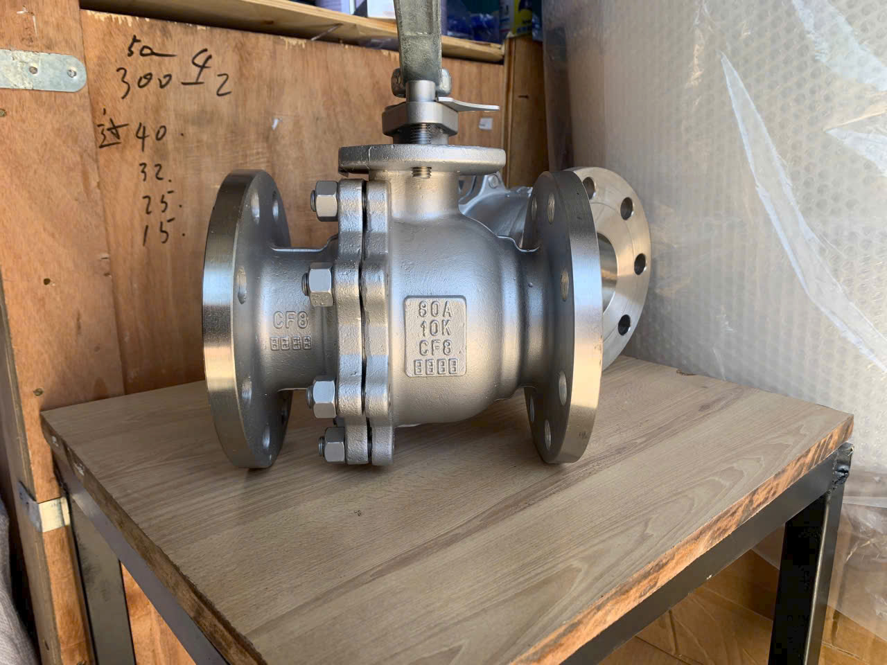 VAN BI INOX 304 DN32 MẶT BÍCH JIS 10K