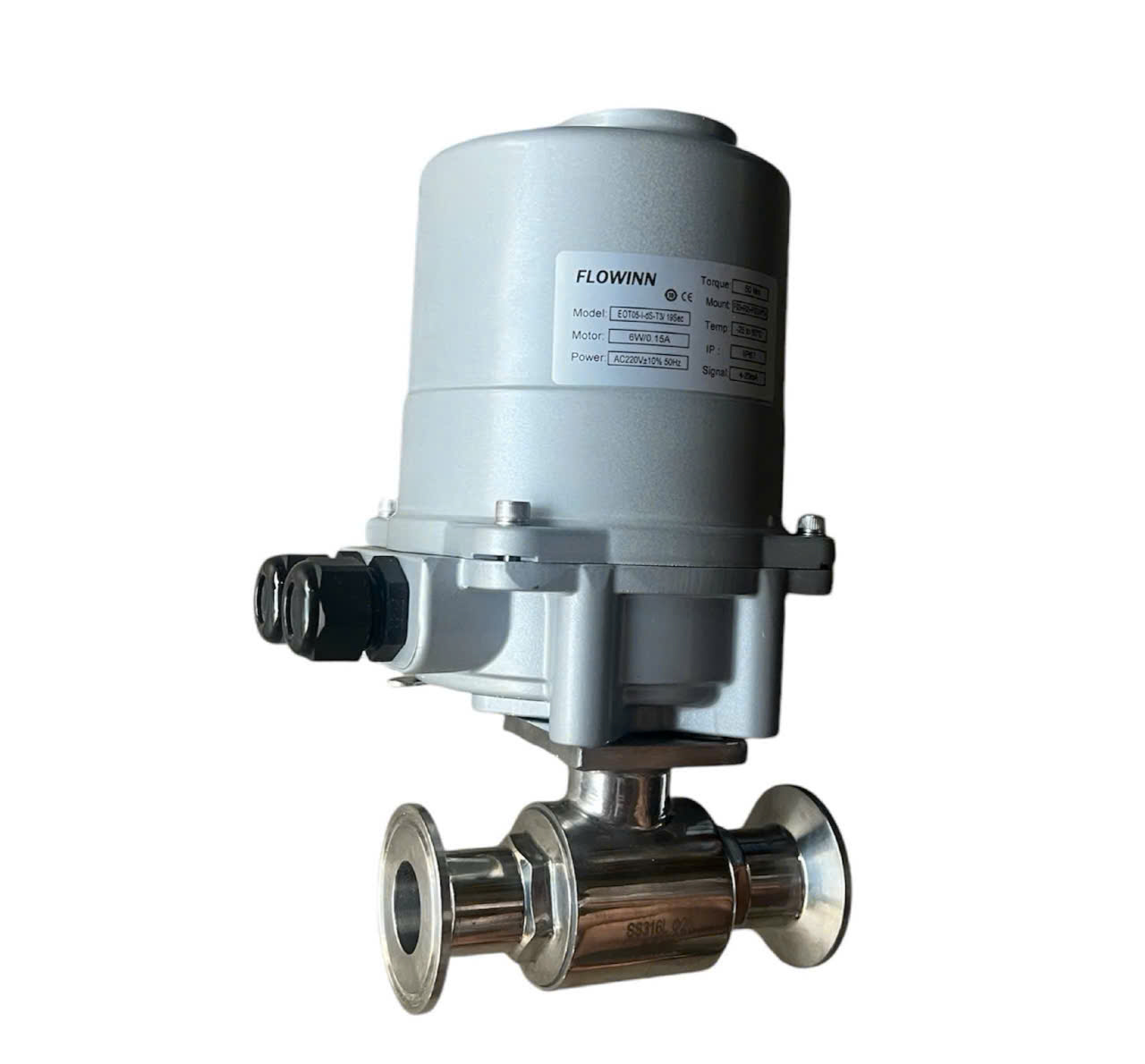 VAN BI 2 THÂN INOX 316 NỐI CLAMP ĐIỀU KHIỂN ĐIỆN DC24V
