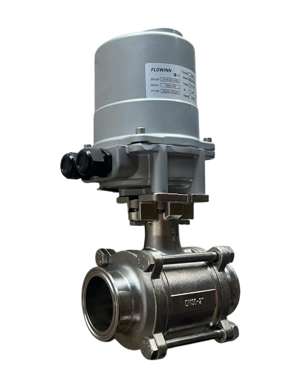 VAN BI 3 THÂN INOX 316 NỐI CLAMP ĐIỀU KHIỂN ĐIỆN DC24V