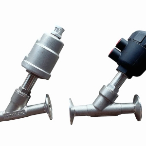 Van góc inox vi sinh nối clamp khí nén jaki