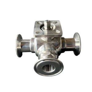 VAN BI 3 NGÃ INOX 316 VI SINH NỐI CLAMP CÓ ĐẾ